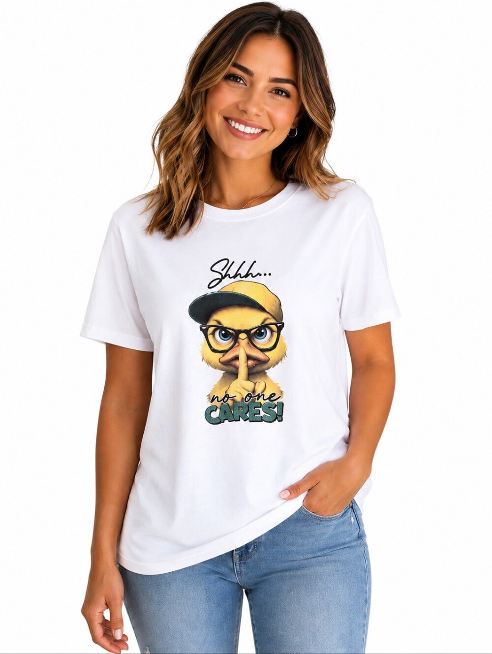 Gildan Funny Sarcastic Chicken Graphic Tee Women's White Novelty T-Shirt S-XL